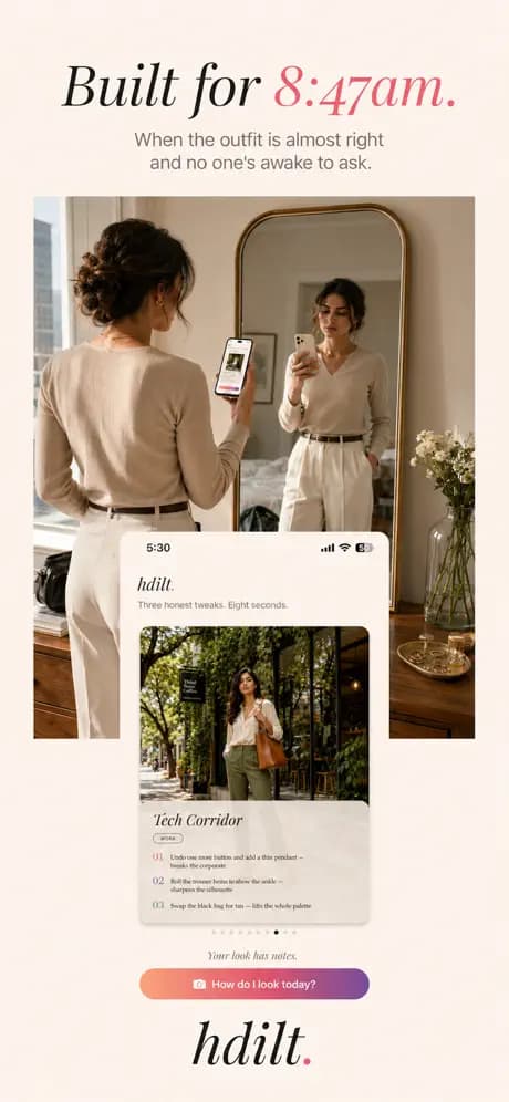 Built for 8:47am, when the outfit is almost right